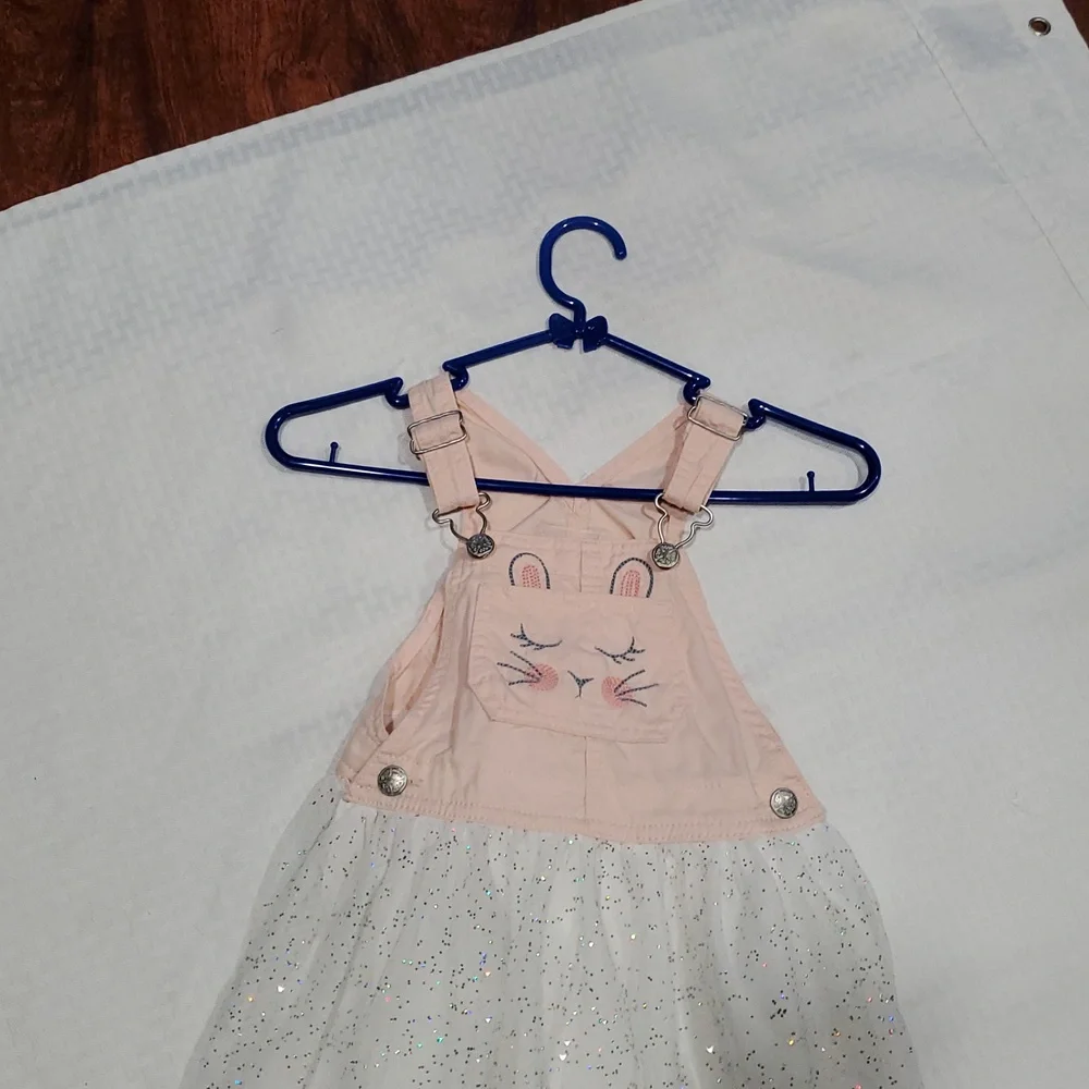 Vtg OshKosh B'gosh Peach pink white Vestbak Dress